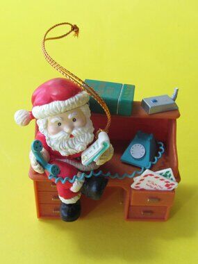 Vintage Santa hanging ornament